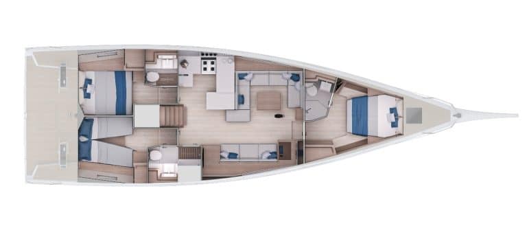 GRAND SOLEIL 52 PERFORMANCE PLANO INTERIOR